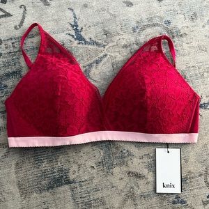 New Knix Lace Deep-V Bralette XXL